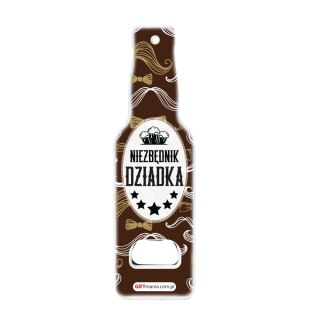 Otwieracz drewniany "Niezbędnik Dziadka". Kolor biały , rozmiar 4,5x15,5x0,8 cm