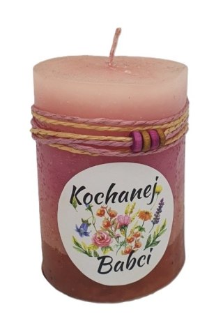 Świeczka z koralikami 10 x 6,5cm dla Kochanej Babci