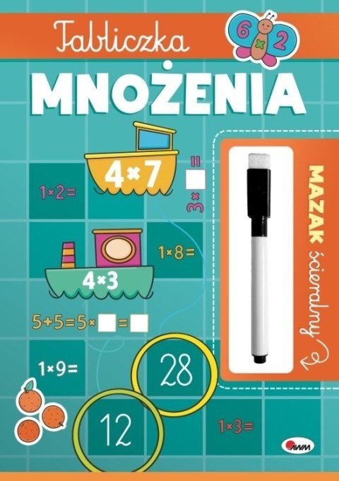 Książeczka edukacyjna z mazakiem ścieralnym Tabliczka mnożenia AWM