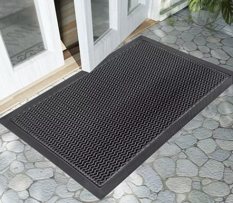 Wycieraczka pod drzwi 3D zewnętrzna gumowa PVC 45 x 75 cm