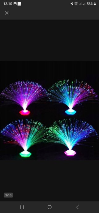 Lampka led włosy z podstawką ufo lampa światłowodowa