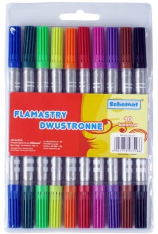 Flamastry dwustronne 10 kolorów 5186