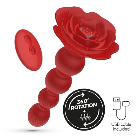 Crushious Rosaline Red - Model rotacyjny z pilotem, silikonowy 19 cm