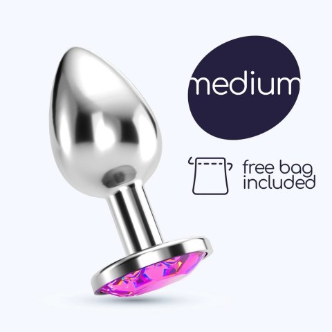 Crushious Bijou Metalowy Plug z Kryształem Rożowy M 7cm