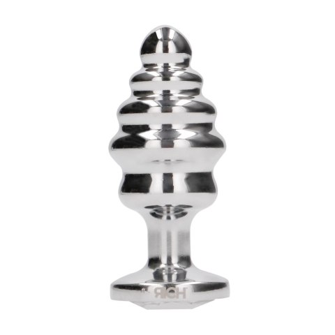 Diogol Ribbed Diamond Silver Plug 2.8x7cm z akcentem szklanym