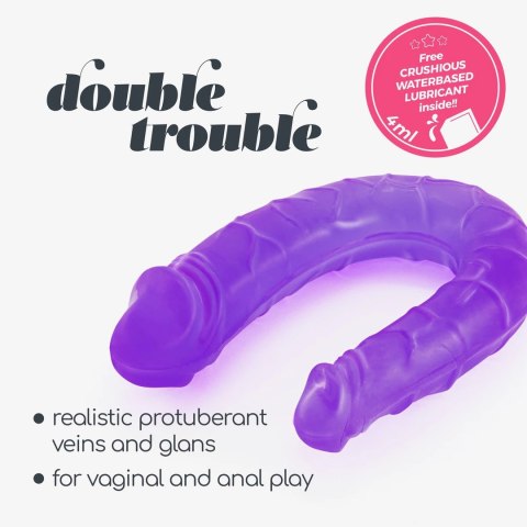 Double Trouble Podwojny Model Intymny 27 cm Fioletowy, elastyczny