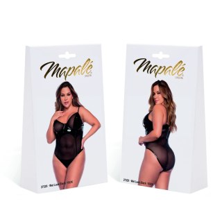 Mapale Bodysuit 1X/2X czarny winyl siateczka regulacja XL/XXL