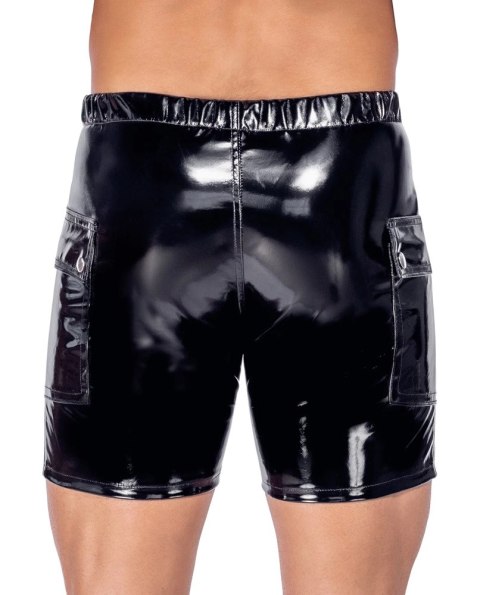 Black Level Vinyl Shorts 3XL czarne spodenki z elastycznym pasem
