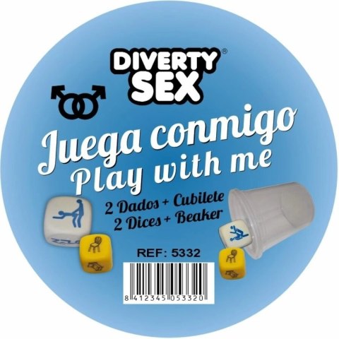 Diverty Sex Zestaw Kostek z Kubkiem - Gra dla Par i Grup, 2 Kostki 30mm