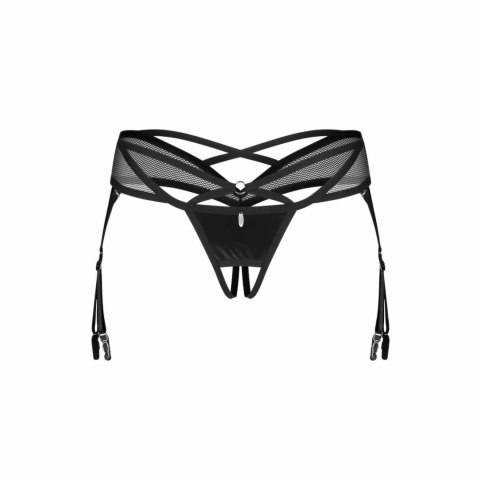 Obsessive Dominna String z Prześwitującą Siateczką Czarny