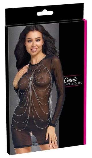 Cottelli Body Chain srebrny z ozdobnym kryształem, regulowany