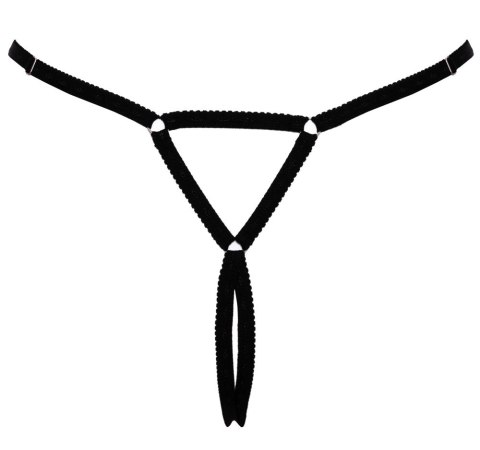 Cottelli LINGERIE String S-L z ozdobnym kryształem i łańcuszkami
