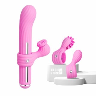 OTOUCH Magic Stick Rożowy - Wielofunkcyjny masażer z 3 końcowkami