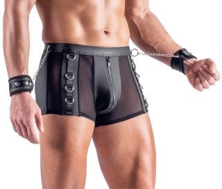 Svenjoyment Bondage Pants L czarne z siateczką i mankietami