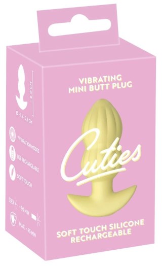 Cuties Wibrująca Zatyczka Anatomiczna Żołta 7 Trybow Silikon 8cm