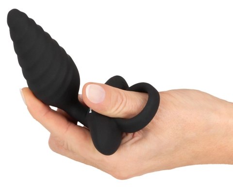 ANOS Plug Twisted Flexible silikonowy wibrujący, czarny 14,8 cm