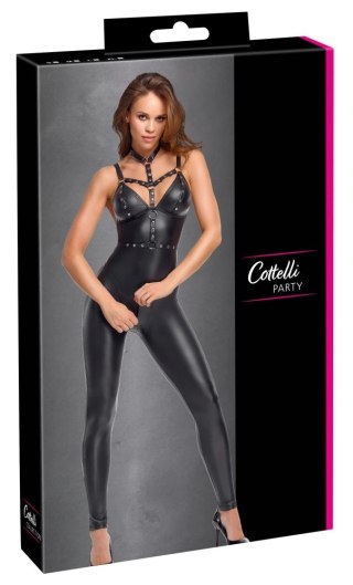 Cottelli PARTY Jumpsuit L czarny matowy z regulowanym systemem paskow