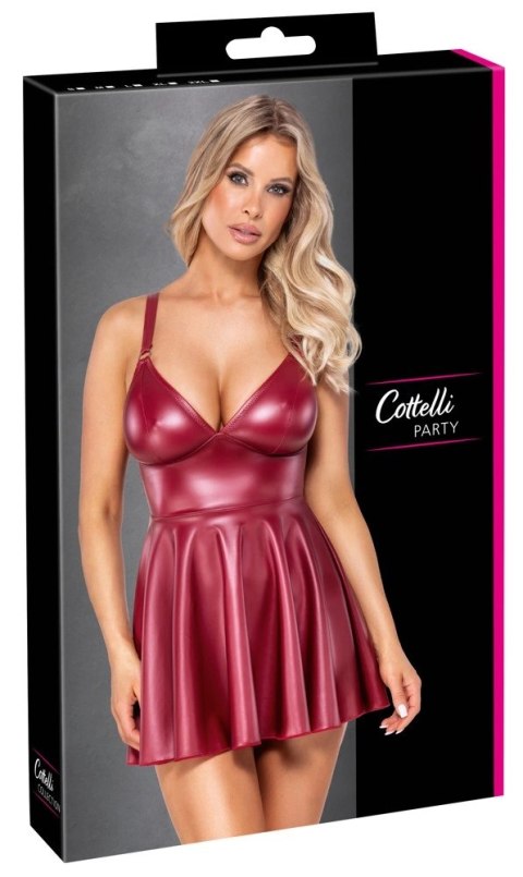 Cottelli PARTY Sukienka Mini na Ramiączkach Czerwona S Matowa Elegancja