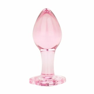 Anal Collection Szklany Korek Intymny Medium 8,3 cm Rożowy Sercowy Bazowy