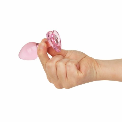 Anal Collection Szklany Korek Intymny Medium 8,3 cm Rożowy Sercowy Bazowy