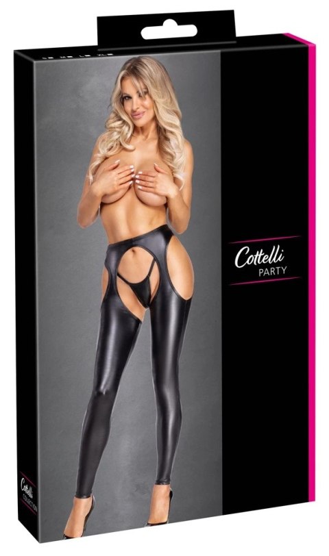 Cottelli PARTY Chaps & String M czarny matowy komplet legginsy