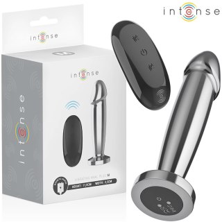 Intense Plug Metalowy M - 10 Trybow Wibracji, Pilot, Aluminium