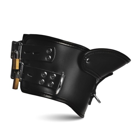 XR Brands Rigid Locking Collar z podparciem podbrodka czarny