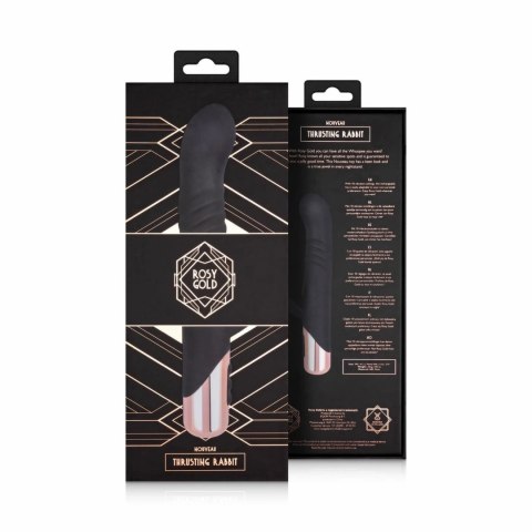 Rosy Gold Rabbit Thrusting System Black - 10 trybow, silikon, USB