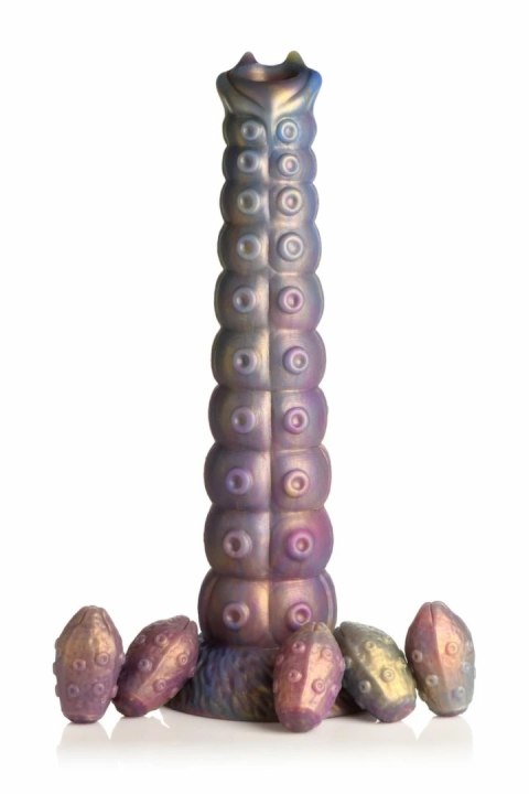 XR Brands Deep Invader silikonowy model tentacle z jajami, kolorowy XL