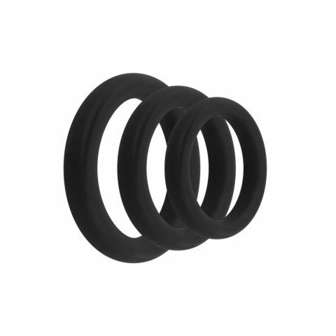 EasyToys Zestaw 3 Pierścieni Silikonowych Czarny - Rożne Rozmiary