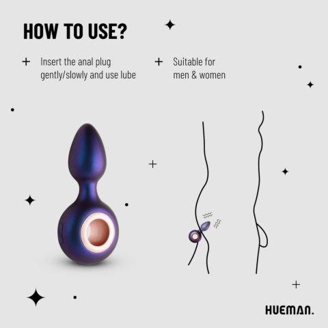 Hueman Deep Space - Wibrujący korek silikonowy 10 trybow, czarny