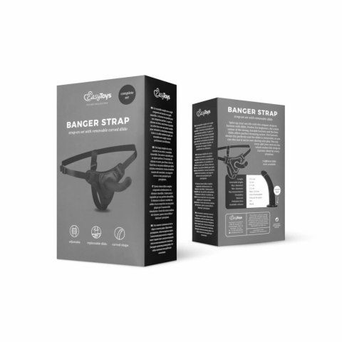 EasyToys Silicone Strap-On System Regulowany, silikonowy, czarny, 110 cm