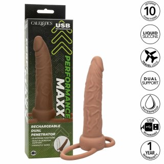 CalExotics Performance Maxx Podwojny Penetrator Silikonowy Brązowy USB