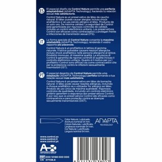 Control Adapta Nature prezerwatywy lateksowe 6 sztuk, 54 mm