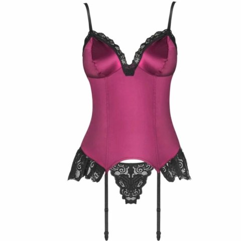 Livco Corsetti Fashion Agrafena Gorset + Stringi Bordowy S/M