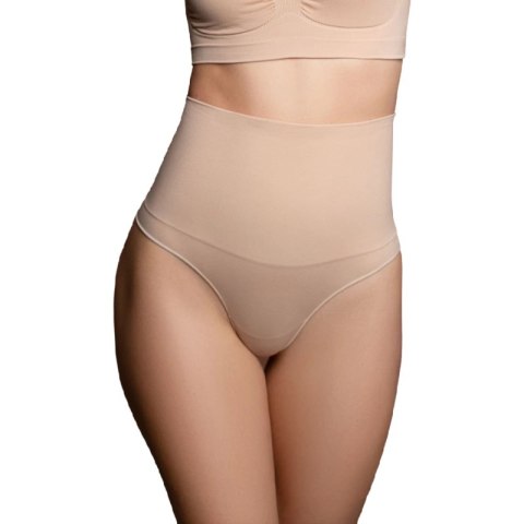 Bye Bra Pas modelujący bezszwowy stringi beżowy XXL wysoki stan