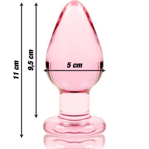 Ibiza Nebula Series Model 3 - szklany korek anatomiczny rożowy 11 cm
