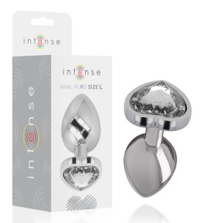 Intense Korek Metalowy Aluminium Białe Serce L 9cm x 4cm