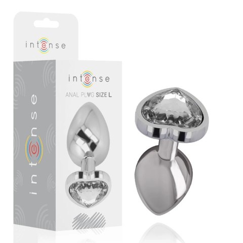 Intense Korek Metalowy Aluminium Białe Serce L 9cm x 4cm