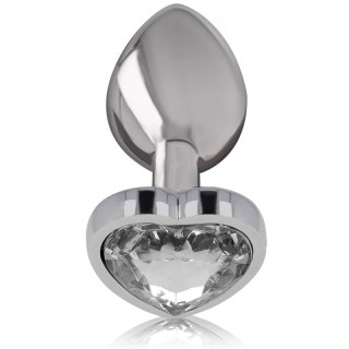 Intense Korek Metalowy Aluminium Białe Serce L 9cm x 4cm