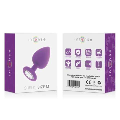Intense SHELKI M korek anatomiczny silikonowy liliowy 8 cm
