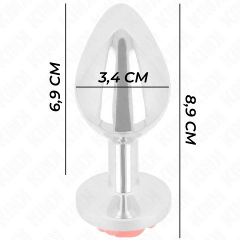 KINK Zatyczka Metalowa z Dekorem Czerwona Roża Rozmiar M 7 cm