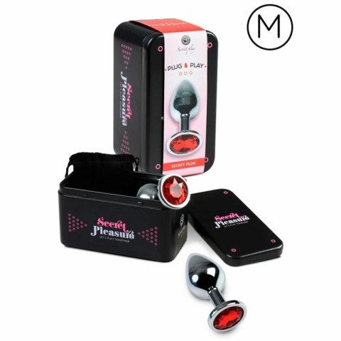 Secretplay Korek Metalowy Anatomiczny M Czerwony 8,5 cm
