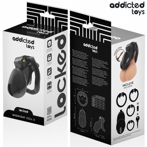 Addicted Toys Locked Midnight Cell S - system kontroli, 4 pierścienie, 4.8 cm