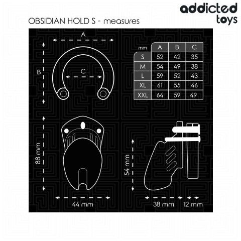 Addicted Toys Locked Obsidian Hold system blokujący Rozmiar S
