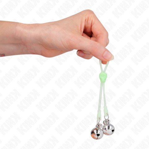 KINK Luminous Skull Zaciski Regulowane Zielone/Srebrne - Anatomiczny Design