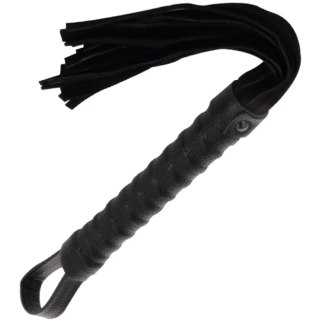 Darkness Czarny Bicz Bondage z Skorzaną Rączką - Model Premium