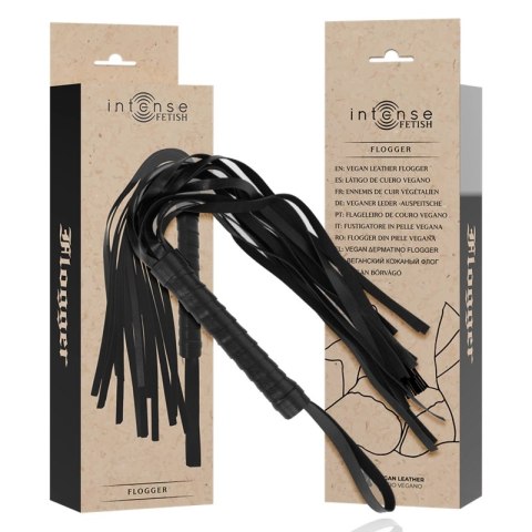 Intense Fetish Flogger Wegański Skorzany Bat z Ergonomicznym Uchwyt