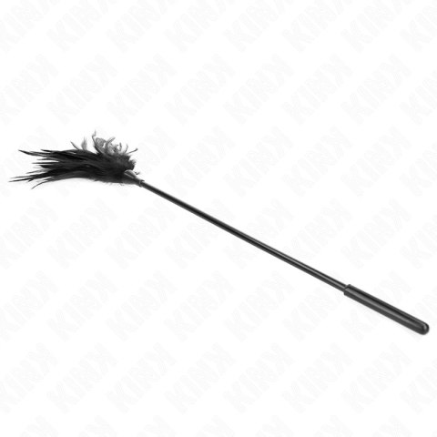 KINK Czarna Laska z Piorkami 45 cm - Elegancki Akcent Intymny