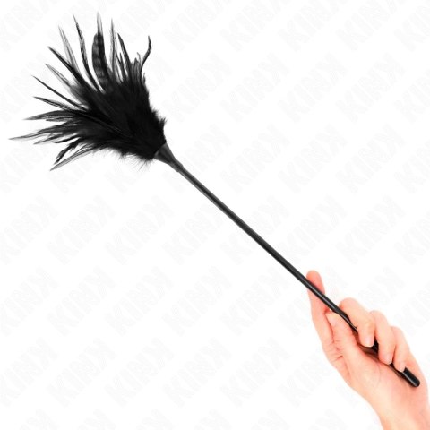 KINK Czarna Laska z Piorkami 45 cm - Elegancki Akcent Intymny